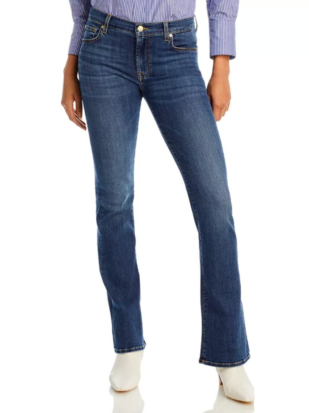 7 for All Mankind Kimmie Bootcut Mid Rise Zip Fly Dark Wash Jean EUC - 30
